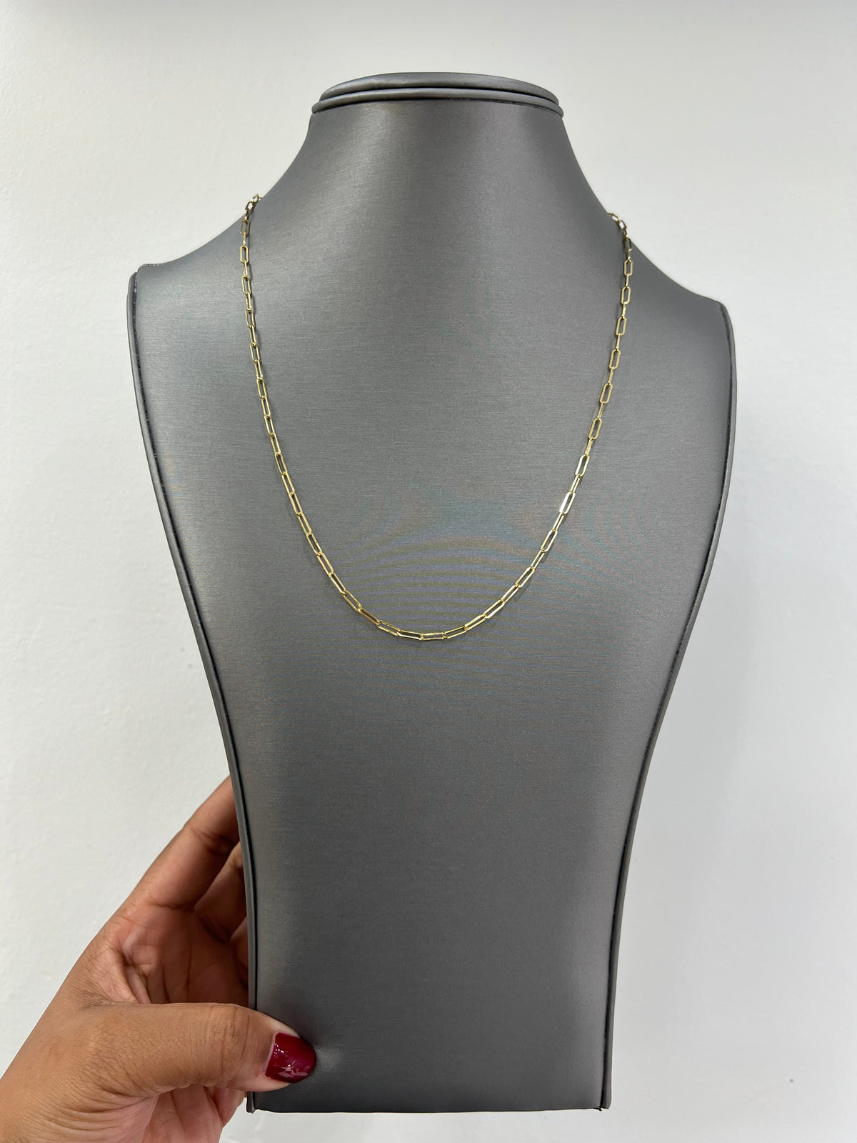 1851- NEW 14K Paper Clip Necklace Chain 18" 2.5mm W.G