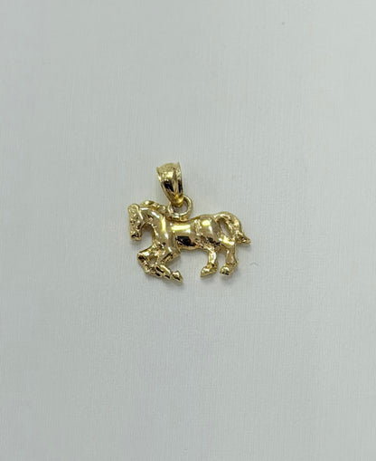 1856- NEW 14K Solid Gold Horse Pendant W.G