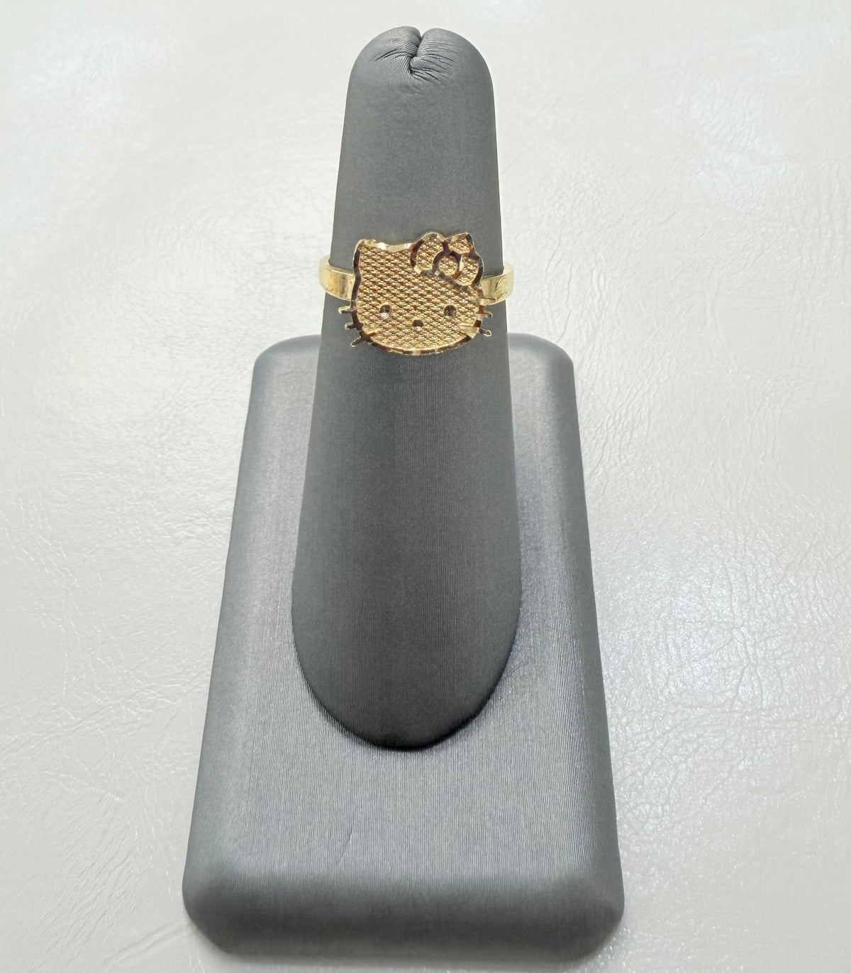 1849- NEW 14K Hello Kitty Face Gold Ring W.G
