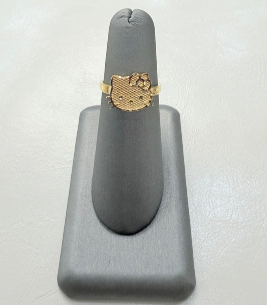 1849- NEW 14K Hello Kitty Face Gold Ring W.G