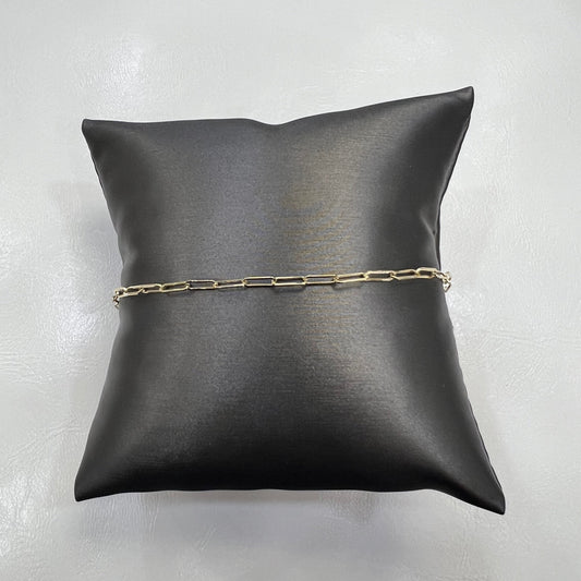 1853- NEW 14K Paper Clip Bracelet 7" (2.5mm) W.G