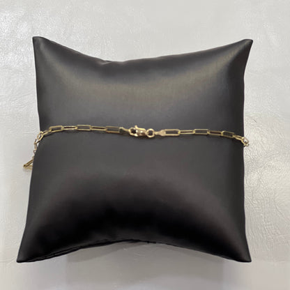 1853- NEW 14K Paper Clip Bracelet 7" (2.5mm) W.G
