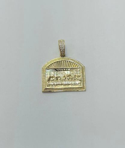 1860- NEW 14K The Last Supper Square Pendant W.G
