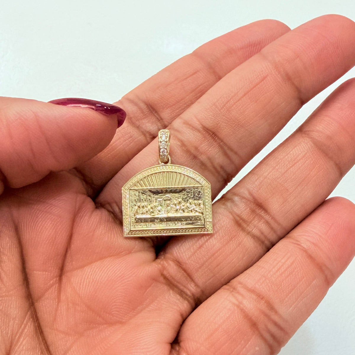 1859- NEW 14K The Last Supper Gold Small Pendant W.G