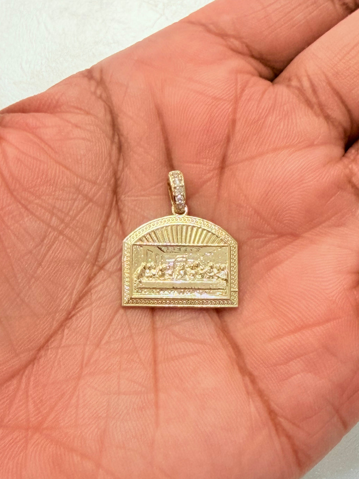 1859- NEW 14K The Last Supper Gold Small Pendant W.G