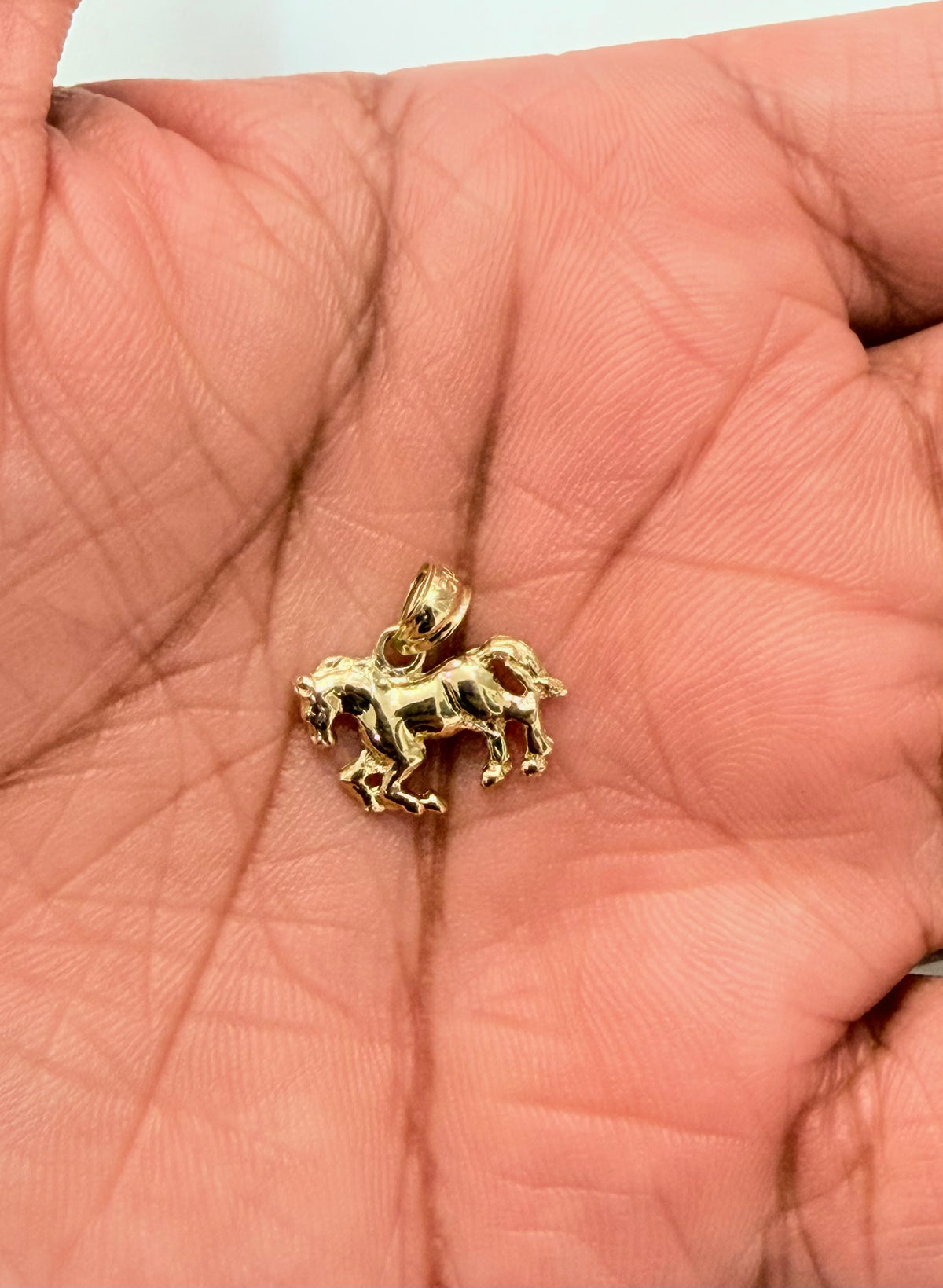 1856- NEW 14K Solid Gold Horse Pendant W.G