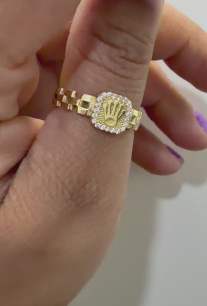 1677- NEW 14K Fancy Crown Women’s Ring W.G