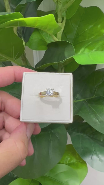 1380- NEW 10K Solitaire Engagement Cz Ring W.G