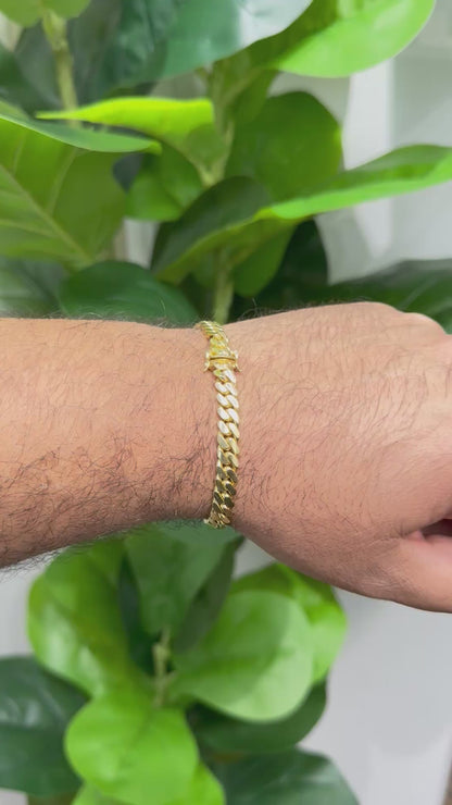 1270- 10K Solid Miami Cuban Bracelet 8.5" (7mm) W.G