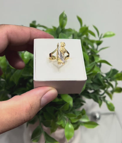 744- NEW 14K St. Jude Gold Ring W.G