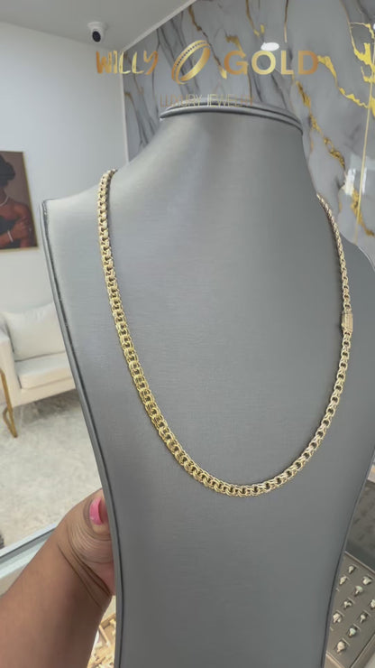 1780- NEW 14K Hollow Chino Link Chain 22" (5mm) W.G