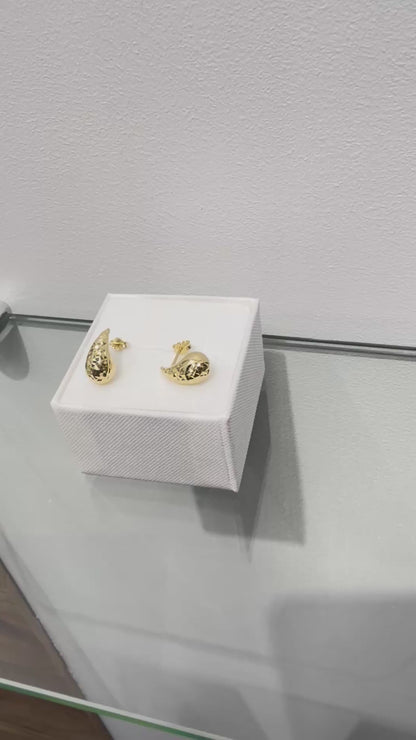 233- Pendientes de gota de lluvia de oro amarillo de 14 quilates