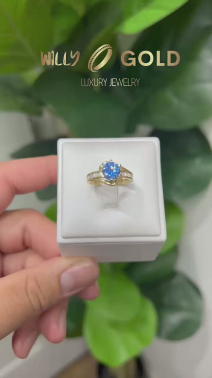 1641- NEW 10K Aquamarine Fashion Ring W.G