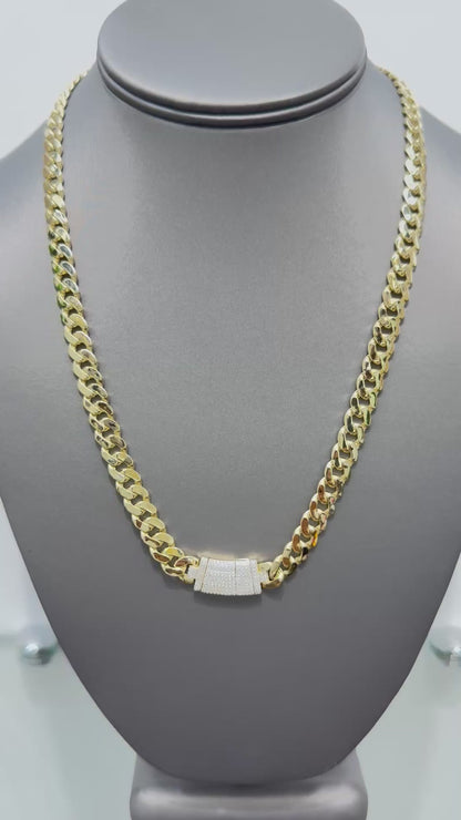 1122- NEW 14K Hollow Cuban Rockefeller by Monaci Choker (8mm) W.G