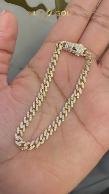 1749- NEW 14K Monaci Full Cz Bracelet 7” (5mm) W.G