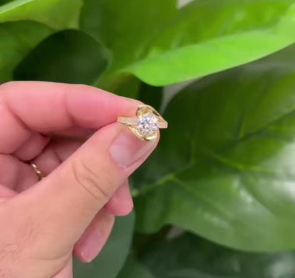 1582- NEW 14K Round Engagement Ring W.G