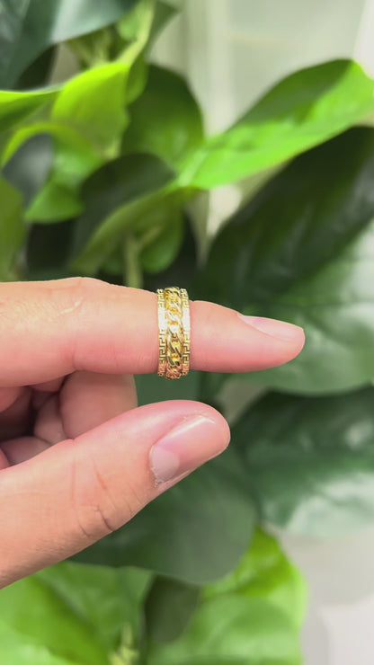 1388- NEW 14K Cuban Link Ring with Movement W.G