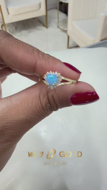 1814- NEW 14K Opal Gold Ring W.G