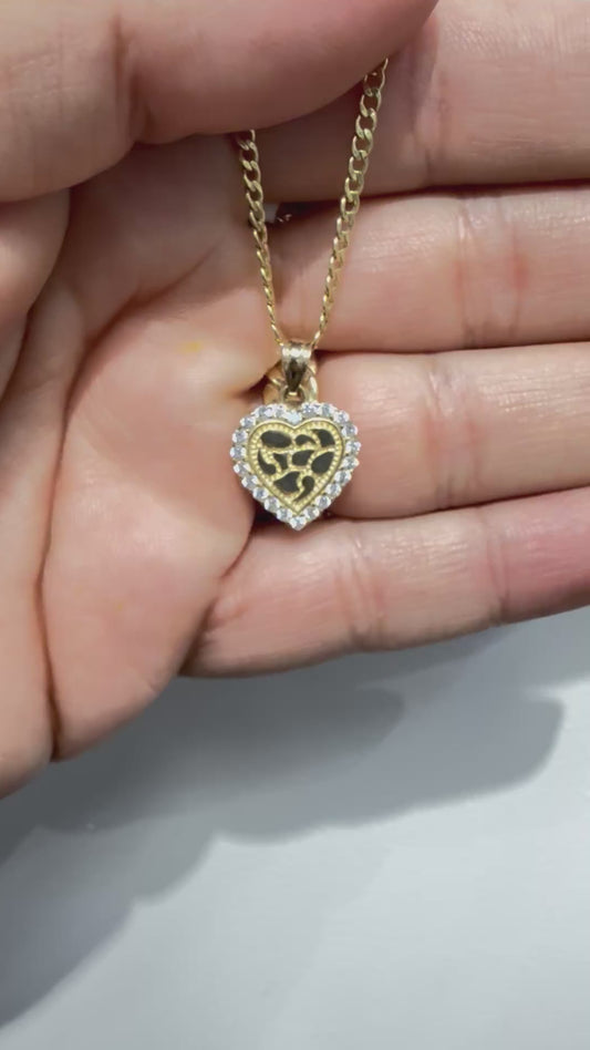 1054-NEW 14K Heart Shape Nugget Pendant W.G