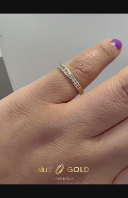1688- NEW 14K Thin Diamonds Wedding Band W.G